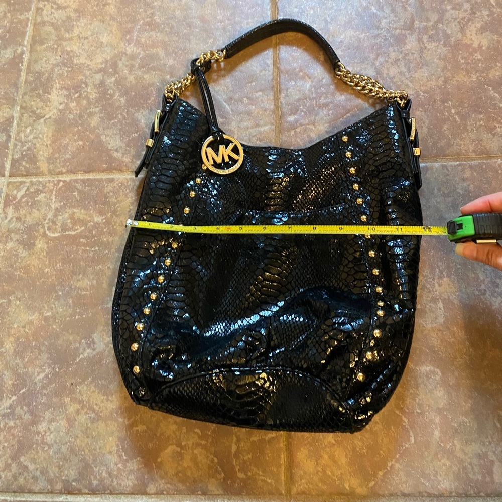 Michael Kors black shiny snakeskin purse - Picture 5 of 7